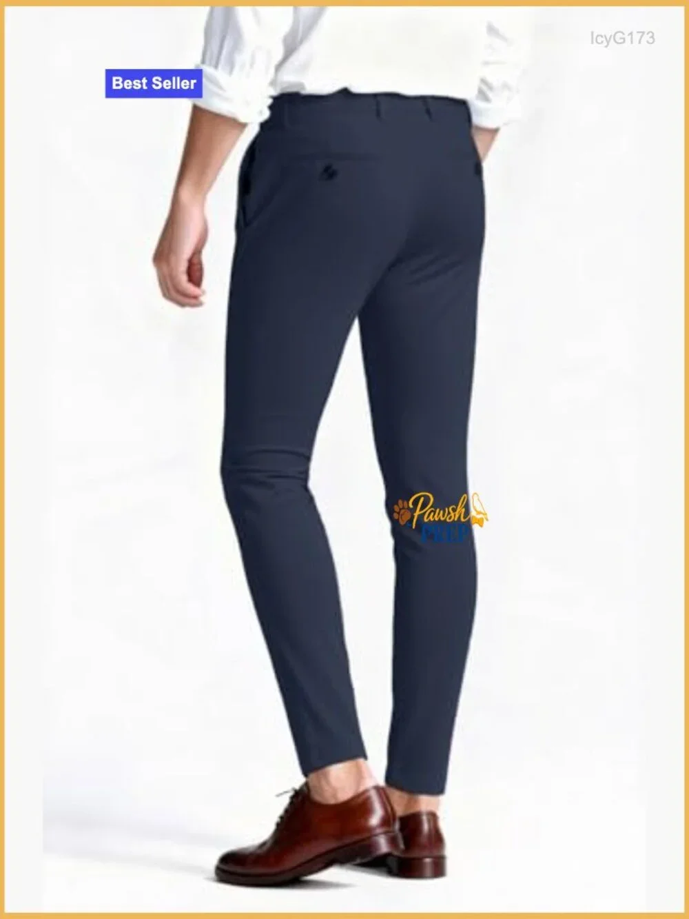 Slim Fit Stretch Chino Pants with Plaid Pattern